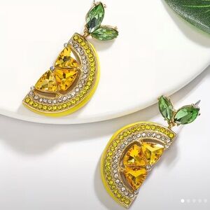 New Spring Lemons Rhinestone Fashion Jewelry Earrings
